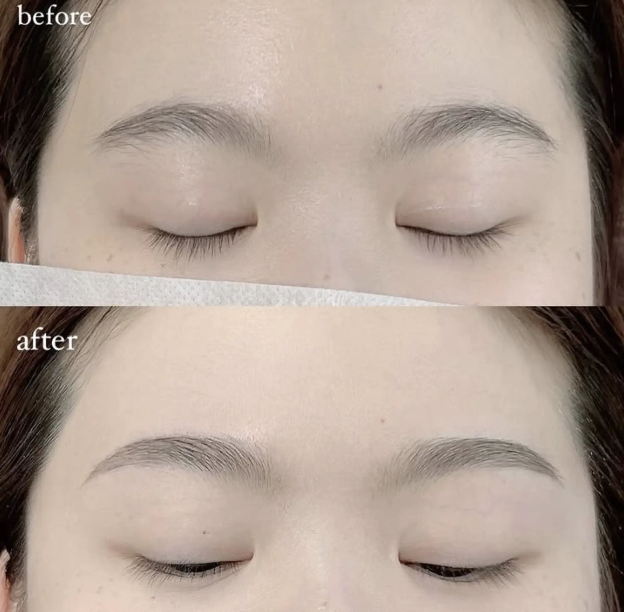Powder brows before and after for thin brows
